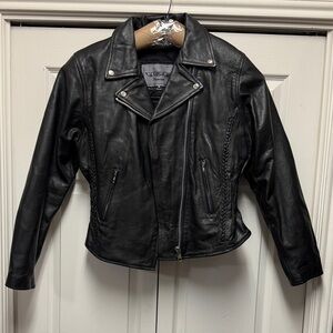 Unik Premium Ladies Black Leather Moto Jacket